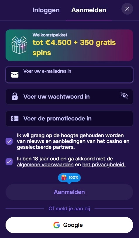 Registratie en login
